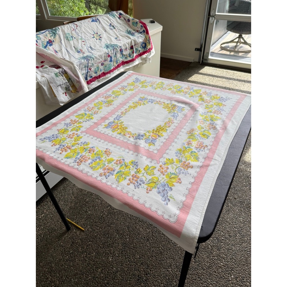 Small vintage kitchen linen table cloth
